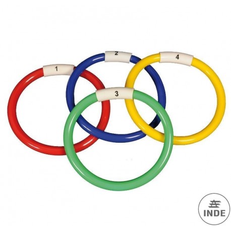 Juego de 5 anillas de buceo flexibles,numeradas y de diferentes colores