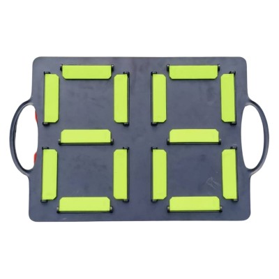 MARCADOR MANUAL CAMBIO DE JUGADOR. Dos caras amarillo/naranja. Del 1 al 99. Dimensiones: 34x40x2cm