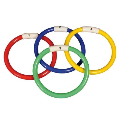 Juego de 5 anillas de buceo flexibles,numeradas y de diferentes colores