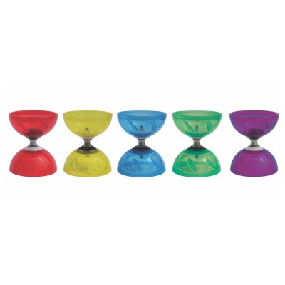 DIABOLO TRANSPARENTE con rodamientos 100 mm. Peso: 215 Altura: 125mm Diámetro: 100mm