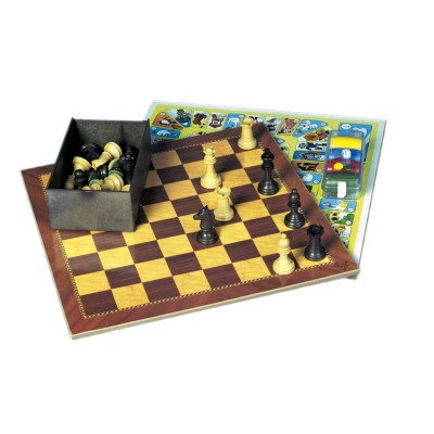 TABLERO PARCHIS/OCA (2caras), 40x40x15 cm.