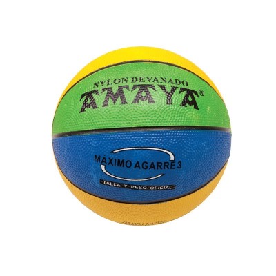BALON MINIBALONCESTO AMAYA SPORT-3, caucho, tricolor