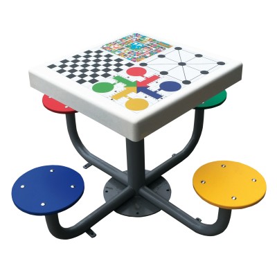 MESA JUEGOS DE MESA ANTIVANDALICA. Con asientos redondos