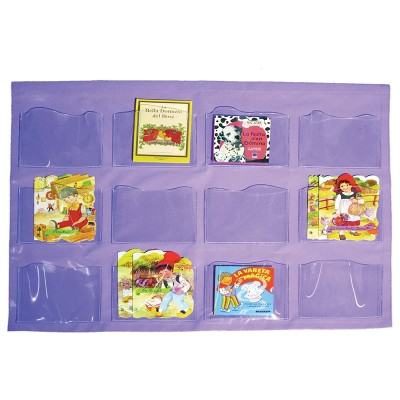 Bolsillos con cierre para pared.Lona de 96x78cm con 6 mochilas personalizables.