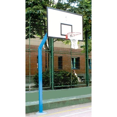 JUEGO CANASTAS BALONCESTO, mod. INDE, 1 COLUMNA tubo de 140x4 ó 120x120x4 mm., EMPOTRABLES. Tableros de madera  antihumeda