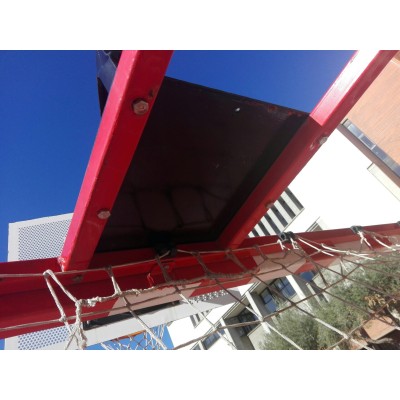 JUEGO PORTERÍAS BALONMANO/FÚTBOL SALA de ACERO, ANTIVANDÁLICAS. Con canastas. Altura baloncesto