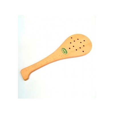 PALA DE FRONTON PERFORADA. MADERA DE HAYA . Medidas: 50.5 x 17.5 x 18 cm