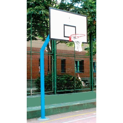 JUEGO CANASTAS BALONCESTO, mod. INDE, tubo de 140x4  mm., EMPOTRABLES. Tableros de compacto de resinas de 12 mm
