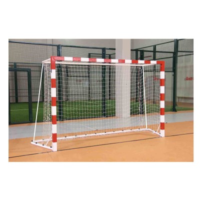 JUEGO PORTERIAS BALONMANO/FUTBOL SALA. PERFIL DE ALUMINIO de 80x80mm. Trasladables atornillables. SEGÚN NORMA EN-749.