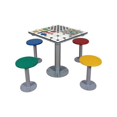 MESA JUEGOS DE MESA ANTIVANDALICA. Con asientos redondos