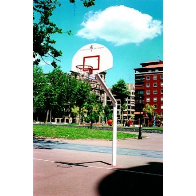 CANASTA DE 3 ON 3 , 1 COLUMNA tubo de 120x120mm. Empotrable. Altura BALONCESTO. Tablero de chapa galvanizada