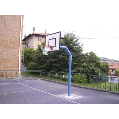 JUEGO CANASTAS MINIBASKET, mod. INDE, 1 COLUMNA tubo de 140x4 o 120x120x4 mm. Empotrable. Tableros de madera antihumedad de 20mm