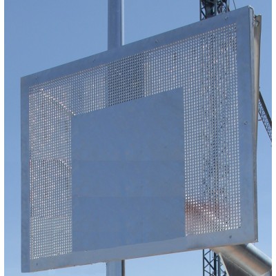 UNIDAD TABLERO MINIBASKET ANTIVANDALICOS. Fabricado en chapa metalica perforada de 4mm. Según norma EN-1270