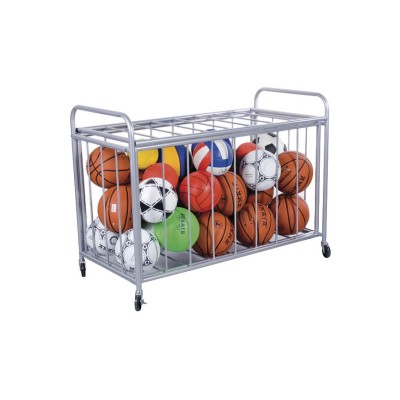 CARRO PORTABALONES para almacenar. Tubo metálico con ruedas. 118x65x62