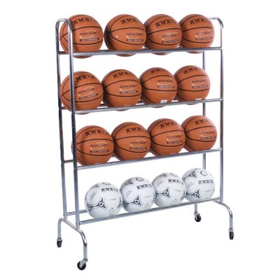 CARRO estantería 16 balones. Tubo metálico con ruedas. 118x65x63