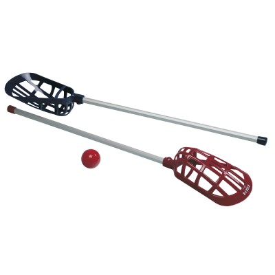 SET LACROSSE competición. Silicona: 6 sticks rojos, 6 azules y 6 pelotas.