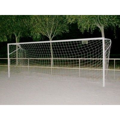 JUEGO PORTERÍAS FÚTBOL de acero empotrables, con arquillos traseros