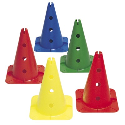 CONO SEÑALIZACIÓN PE 32cm. Orificio y ranura para aro plano.