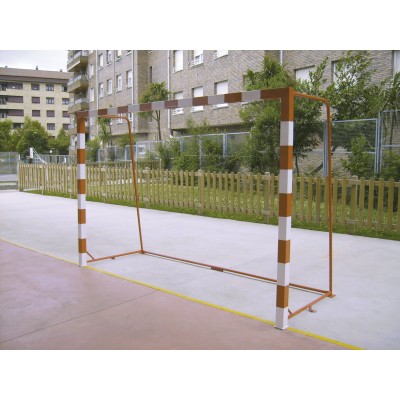 JUEGO PORTERÍAS BALONMANO/FUTBOL SALA METÁLICAS, reglamentarias, TRASLADABLES atornillables