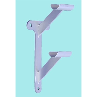 ANCLAJE cincado para barra de ballet. Inclinado. Tornillo de fijacion por presion. Doble, para dos barras.