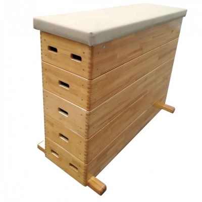 PLINTO infantil recto, 5 segmentos 105x0,45x0,80cm., tapizado en cuero.