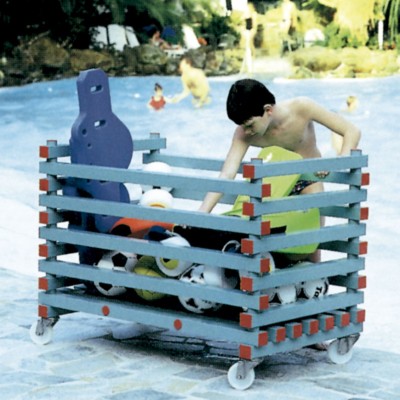 CARRO PORTAMATERIAL de piscina, sintético, muy sólido y fácil de limpiar. Medidas 1000X870X800MM. Sin tapa.