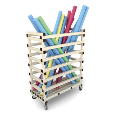 CARRO PORTAPATATAS PVC. 100X50X130, Con ruedas