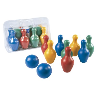 JUEGO BOLOS PIEL ELEFANTE, 8 bolos y dos pelotas.