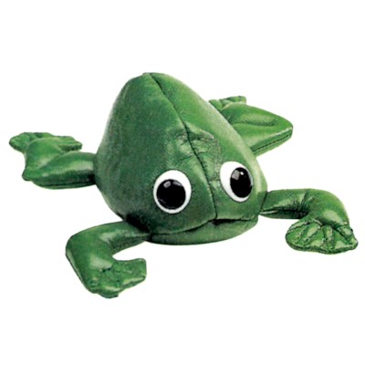 SAQUITO RELLENO de bolas de plástico con forma de rana.