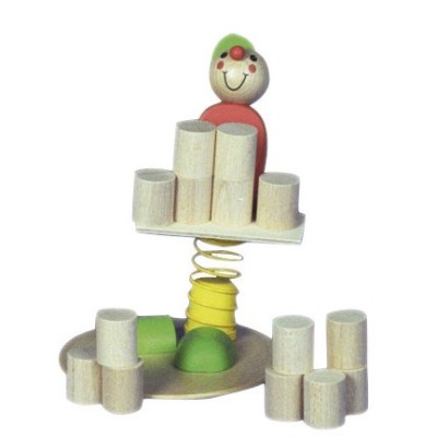 PAYASO EQUILIBRISTA de madera 24x12x12 cm.