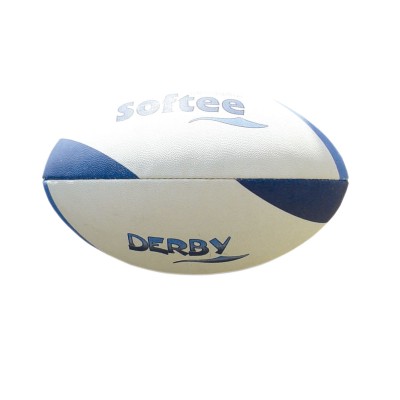 BALÓN RUGBY DERBY, cuero acabado grippy, 4 paneles. Senior