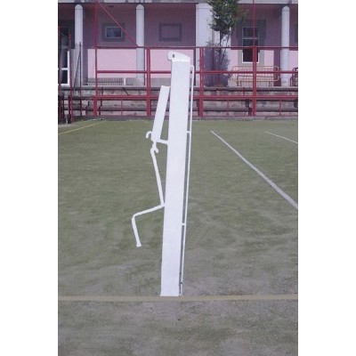 JUEGO POSTES TENIS con CASQUILLOS de tubo con tapa. Tensor, SEGÚN NORMA EN 1510.