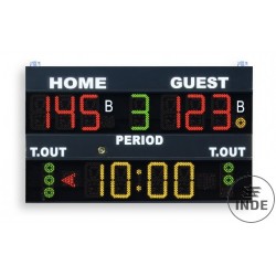 MARCADOR ELECTRONICO FAVERO MULTIDEPORTE. Dimensiones 200x120cm. Altura digito 30cm. Vía radio y cable.