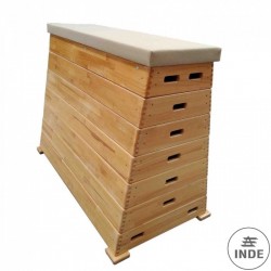 PLINTO senior piramidal, 7 segmentos. Altura 110 cm. Tapizado en cuero