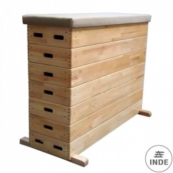 PLINTO senior recto. 7 segmentos. Altura 110 cm. Tapizado en cuero.